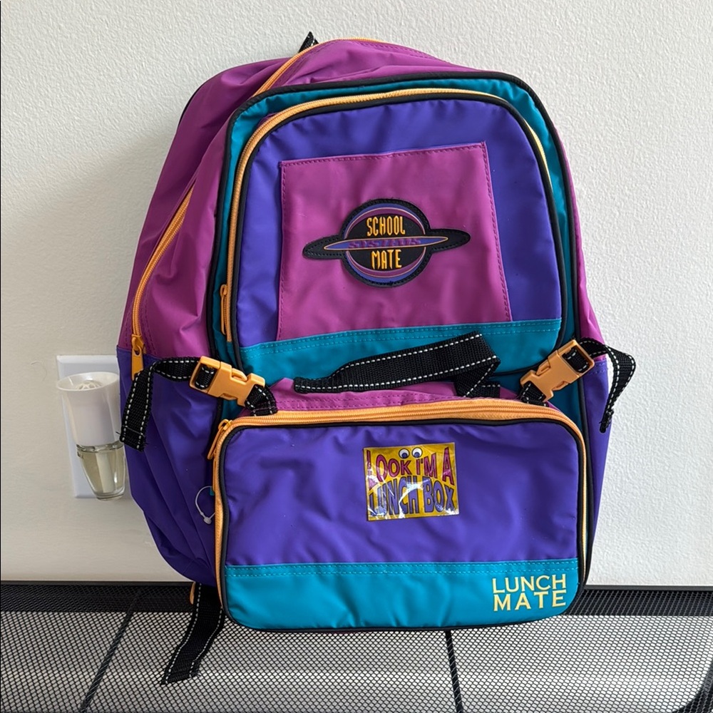 Vintage School Mate Backpack with Lunchbox